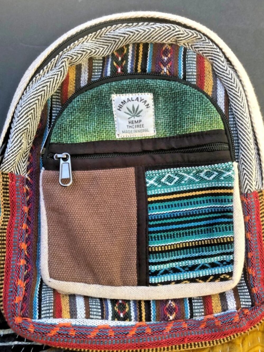 Himalayan Hemp Handmade Nepal Small Backpack Boho Patchwork Festival Bag